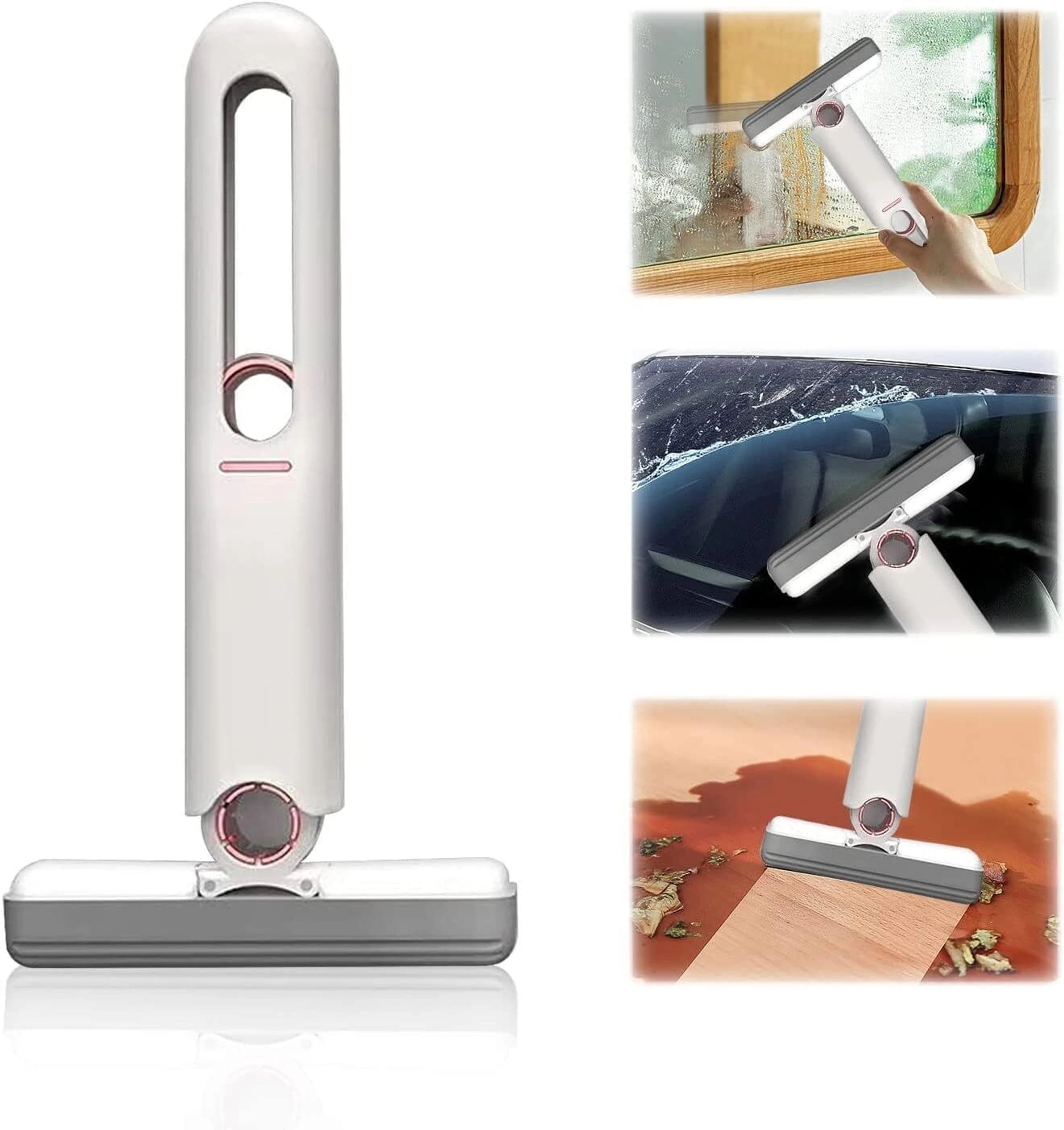 Mini Mop for Kitchen, Floor, Glass, Car & More - 2 Sponges, Self Squeeze, Strong Absorbent, Wet & Dry Use, ABS & Sponge Material