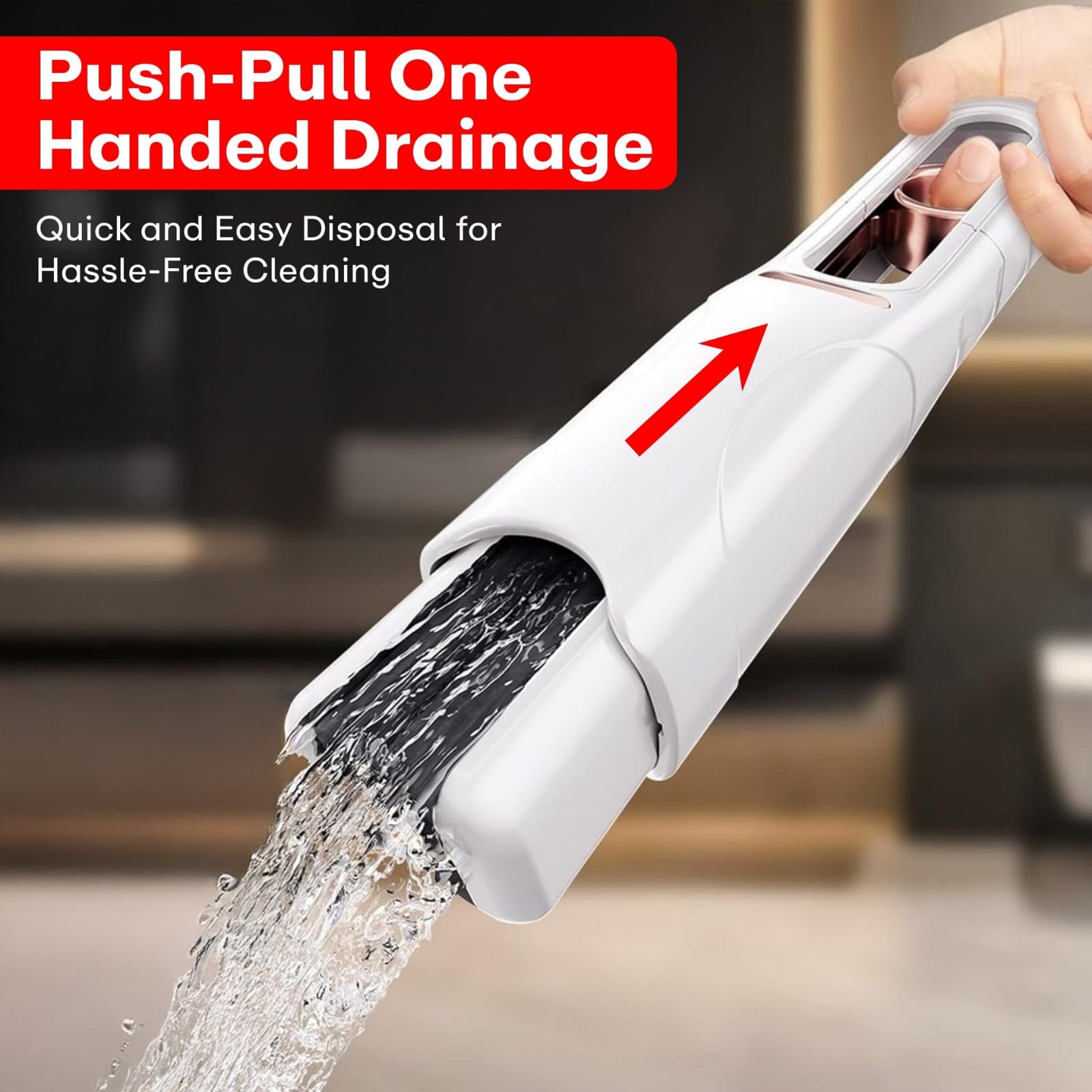 Mini Mop for Kitchen, Floor, Glass, Car & More - 2 Sponges, Self Squeeze, Strong Absorbent, Wet & Dry Use, ABS & Sponge Material